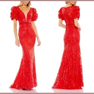 Mac Duggal Vibrant Red Maxi Dress